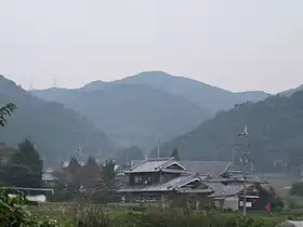 Vue du mont Taka depuis Morigami.