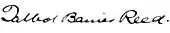 Signature de Talbot Baines Reed