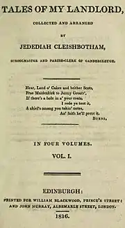 Page de titre en anglais. En exergue, quatre vers de Robert Burns.