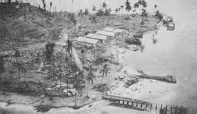 Tanambogo après les bombardements du 7 août 1942.