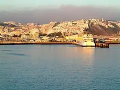 Tanger, vue du détroit de Gibraltar.