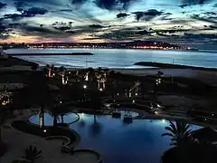Maroc, Tanger vue de nuit.
