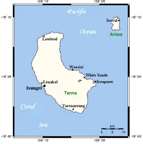 Carte de l'île Tanna.