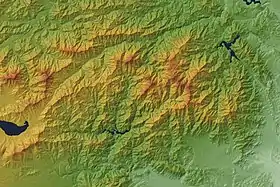 Carte topographique des monts Tanzawa.