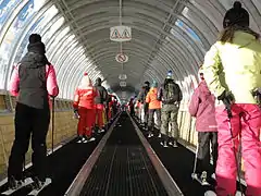 Tapis roulant Funbelt pour skieurs.