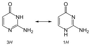 Tautomères de l'isocytosine.