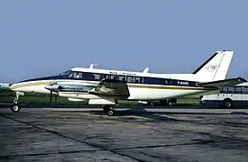 Beech Airliner 99 de la compagnie TAF (Taxi Avia France) en 1971.