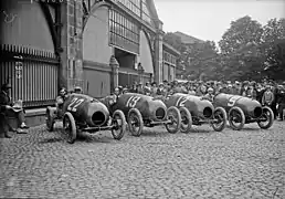 4 Bugatti Type 29 du Grand Prix automobile de France 1922