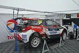 La DS3 de Knapick lors de l’épreuve barcelonaise de Rallycross le 1er avril 2017.