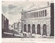 La façade du San Carlo en 1850.
