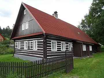 Maison en bois à Těchonín.