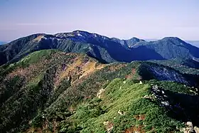 Vue du mont Tekari depuis le mont Chausu.