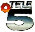 Logo de Tele 5, présenté au concours public pour l'obtention d'une licence de télévision, et des tests de diffusion qui ont eu lieu du 10 mars 1989 au 3 mars 1990