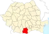 Map of Romania highlighting Teleorman County