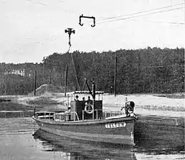 Teltow, un trolley boat sur le canal de Teltow.