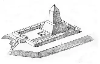 Restitution du temple solaire de Niouserrê.
