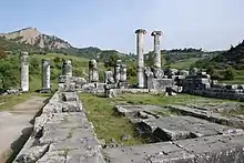 Les vestiges d'un temple d'ordre ionique