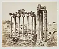 Les temples de Saturne et de Vespasien vers 1860.