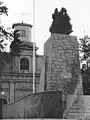 Façade de l’ancienne église, vers 1940.