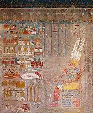 Fresque observable sur les murs du temple d'Hatchepsout.