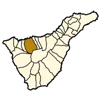 Localisation d'Icod de los Vinosdans l'île de Tenerife.