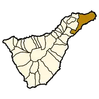 Localisation de Santa Cruz de Tenerifedans l'île de Tenerife.