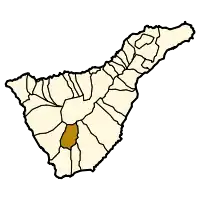 Localisation de Vilaflor de Chasnadans l'île de Tenerife.