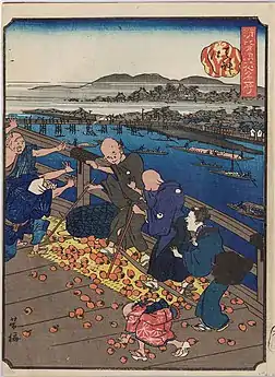 "Tenjin-bashi", de la série des Vues Comiques des Lieux célèbres d'Osaka