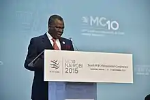 Discours de Luc-Joseph Okio à l'OMC en 2015