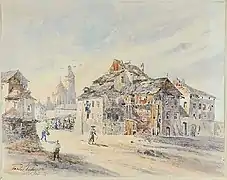 Kazimierz au XIXe siècle aquarelle de Teodor Talowski