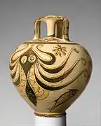 Jarre à étrier, céramique fine du milieu du XIIe siècle av. J.-C., style à poulpe. Metropolitan Museum of Art.