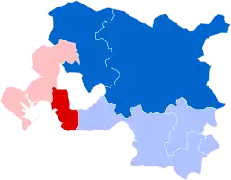 Carte de l'étiquette politique des présidents des territoires de la métropole