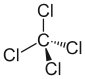 Skeletal structure of tetrachloromethane.