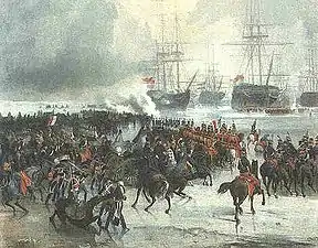 La Flotte hollandaise prise par les glaces, et capturée par la cavalerie française (1795), château de Versailles.