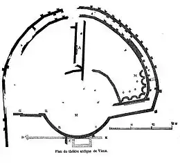 Plan ancien d'un théâtre romain