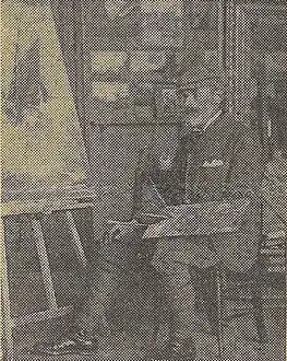 Théodore de Broutelles dans son atelier.