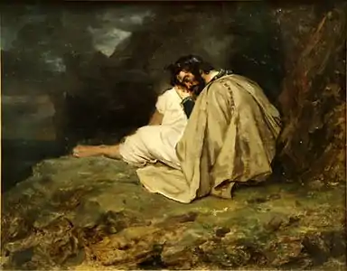 Théodore Géricault, Jeune Grec endormi sur un rocher au bord de la mer.