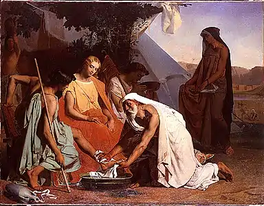 Abraham lavant les pieds aux trois anges (1854), Paris,École des Beaux-Arts.
