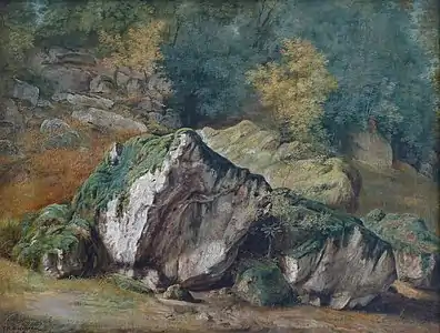 Étude de rochers et d'arbres (1829), musée des Beaux-Arts de Strasbourg.
