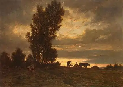 Paysage avec un charretier (1860-1862), Saint-Pétersbourg, musée de l'Ermitage.