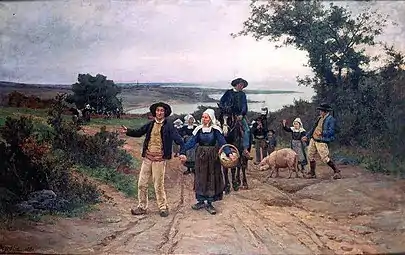 Théophile Deyrolle : L'Arrivée au pardon de Fouesnant (1881, musée des beaux-arts de Pau).