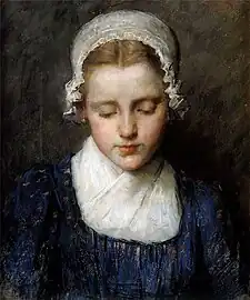 Thérèse Schwartze Portrait d'une fille (c. 1918, coll. priv.).