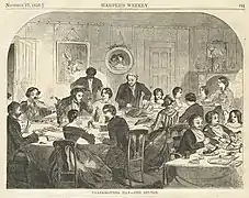 Le Dîner de Thanksgiving, Harper's Weekly, 1858.