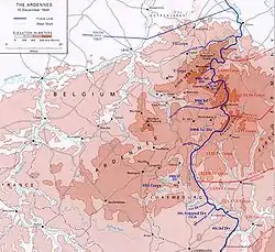 Situation sur le front des Ardennes juste avant la contre-offensive nazie, 15 décembre 1944.