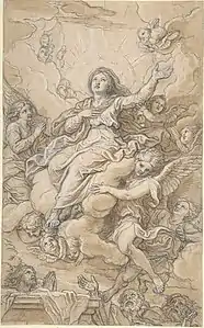 L'Assomption de la Vierge, dessin, New York, Metropolitan Museum of Art.