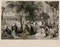 Un marché aux esclaves à Constantinople par Thomas Allom (gravure, av. 1872).