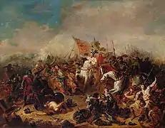 La Bataille d'Hastings, esquisse préparatoire pour le tableau de 1844 (Caen, musée des Beaux-Arts).