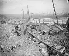 Vestiges du chemin de fer en novembre 1916.