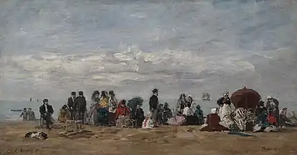 La Plage à Trouville, 1871Eugene Boudin