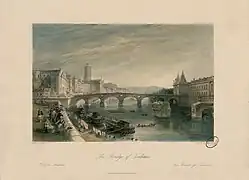 Le Pont-Neuf vers 1840 par Thomas Allom.